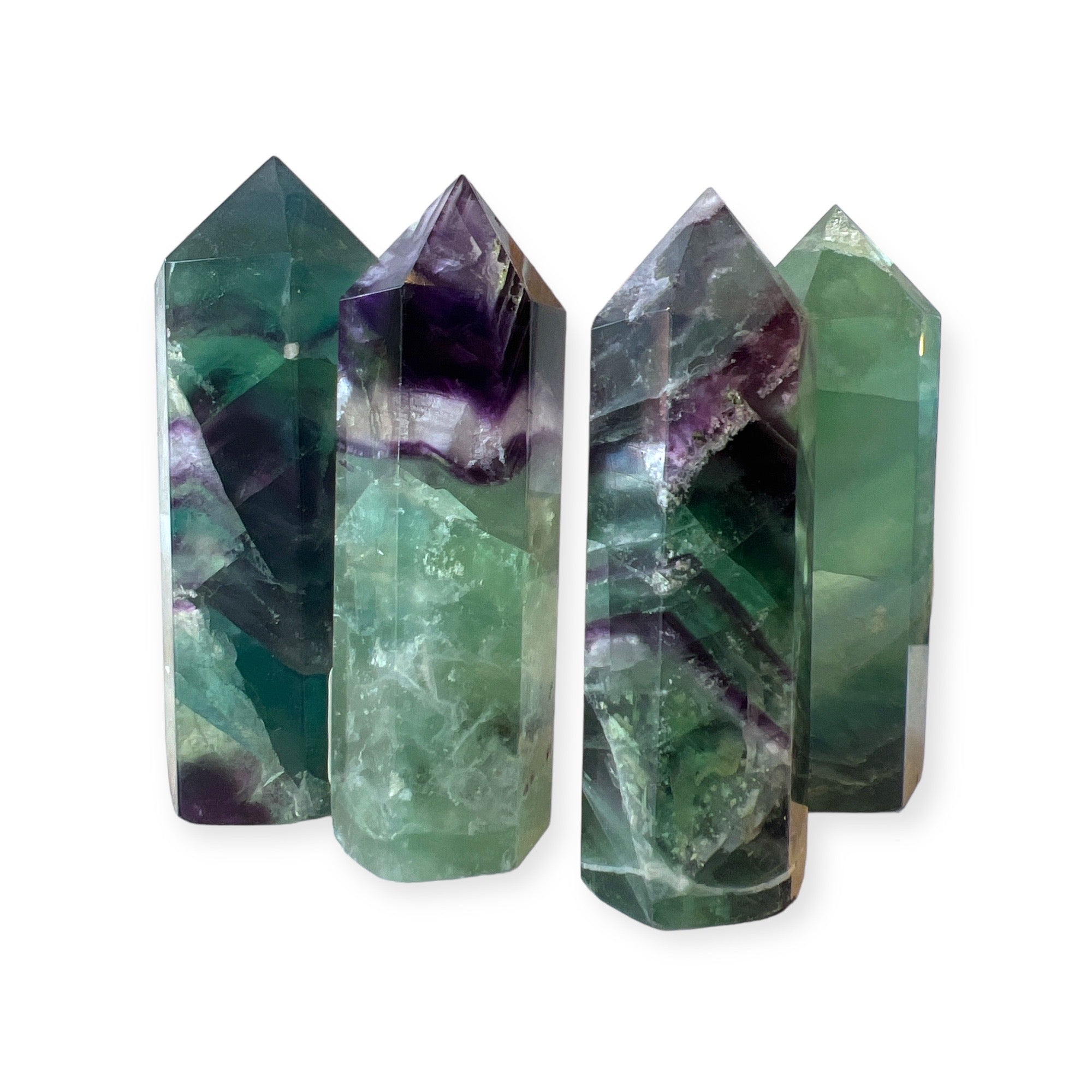 Polished Rainbow Fluorite Crystal Tower - Confía Collective