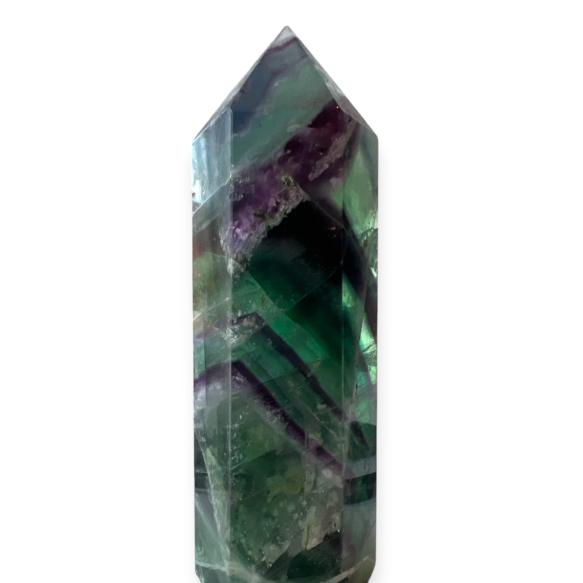 Polished Rainbow Fluorite Crystal Tower - Confía Collective