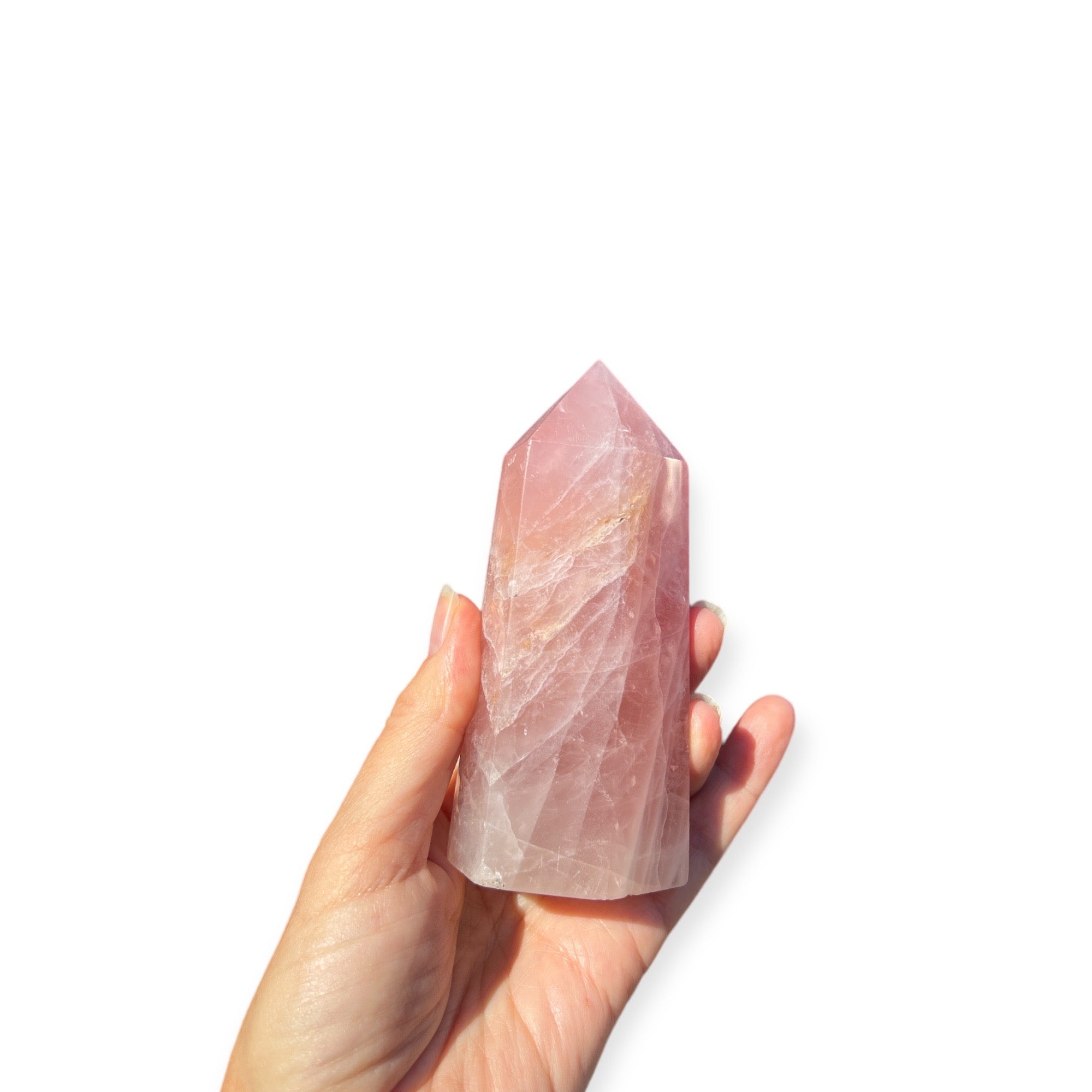 Polished Rose Quartz Crystal Obelisk Tower - Confía Collective