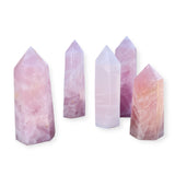 Polished Rose Quartz Crystal Obelisk Tower - Confía Collective