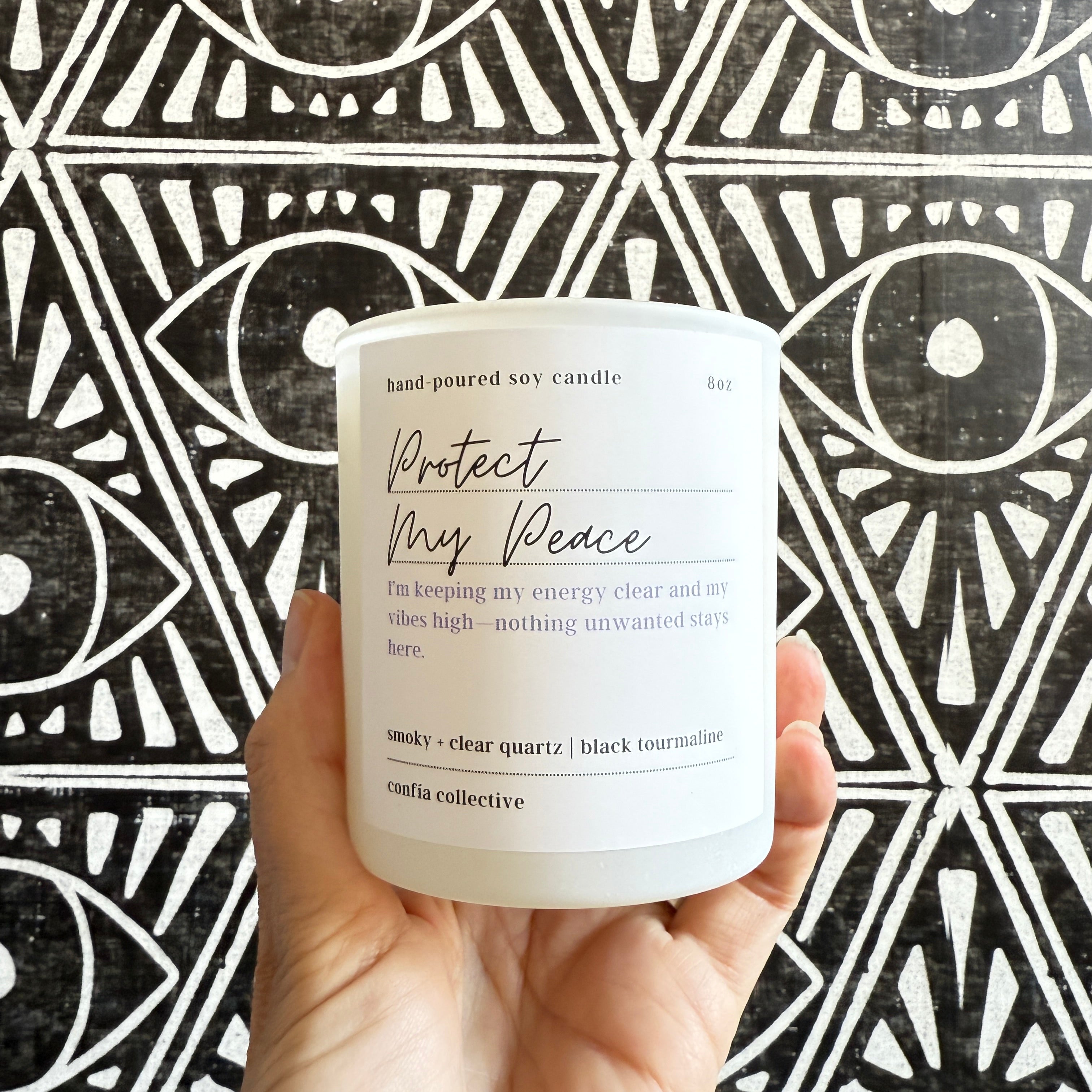 Protect My Peace Confía Crystal Candle - Confía Collective