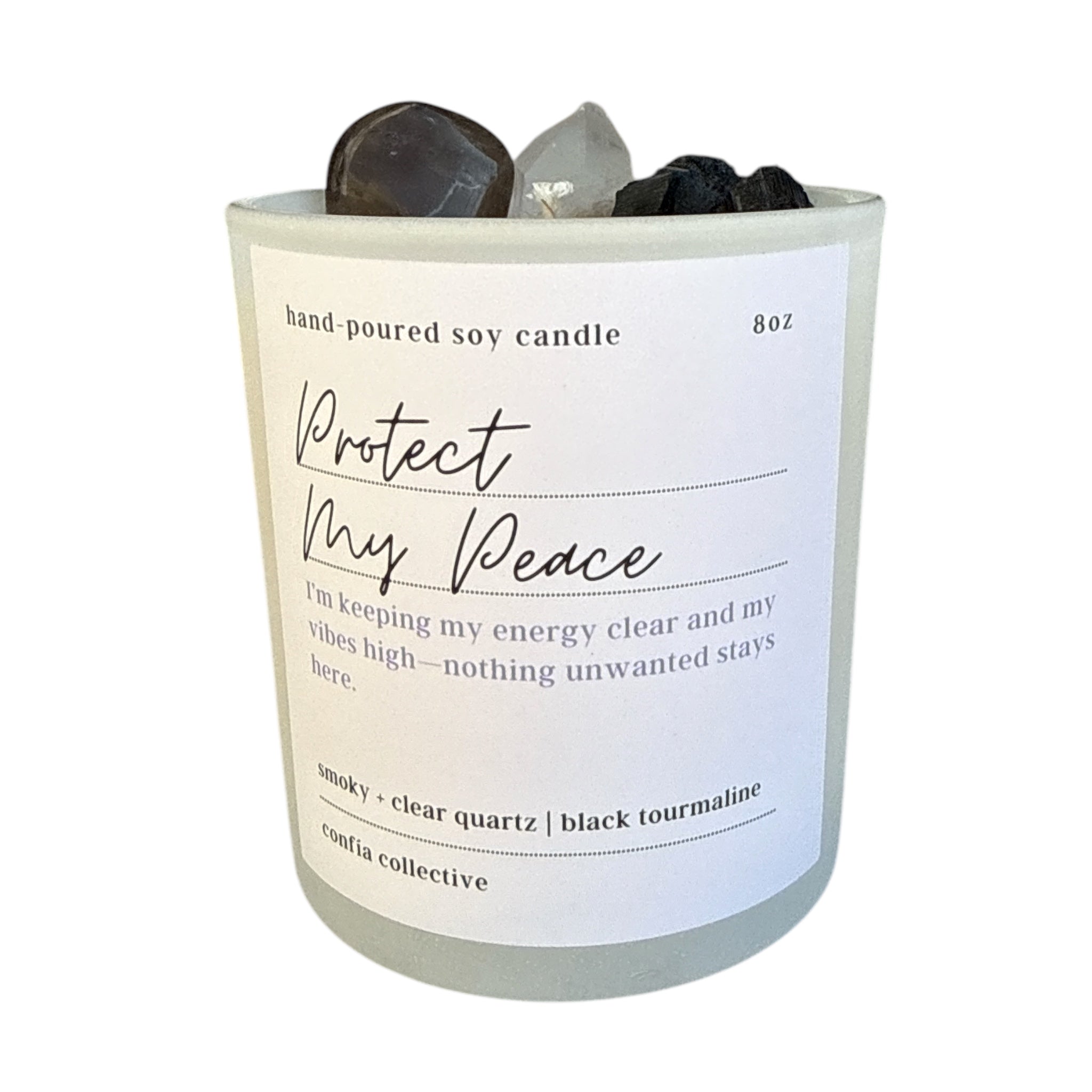 Protect My Peace Confía Crystal Candle - Confía Collective