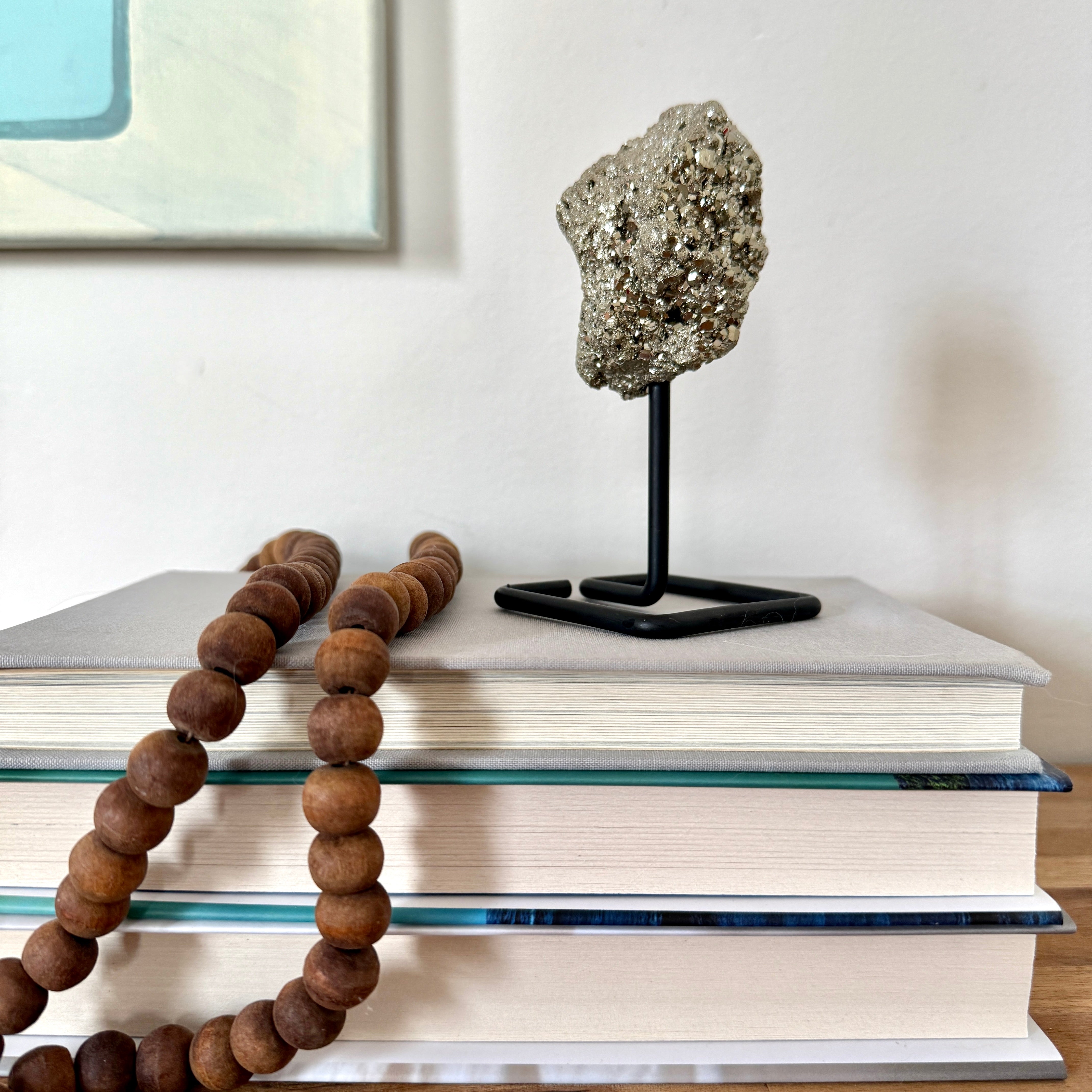 Pyrite Crystal Cluster On Stand - Confía Collective