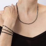 Pyrite Crystal Gemstone Necklace/Triple Bead Bracelet - Confía Collective