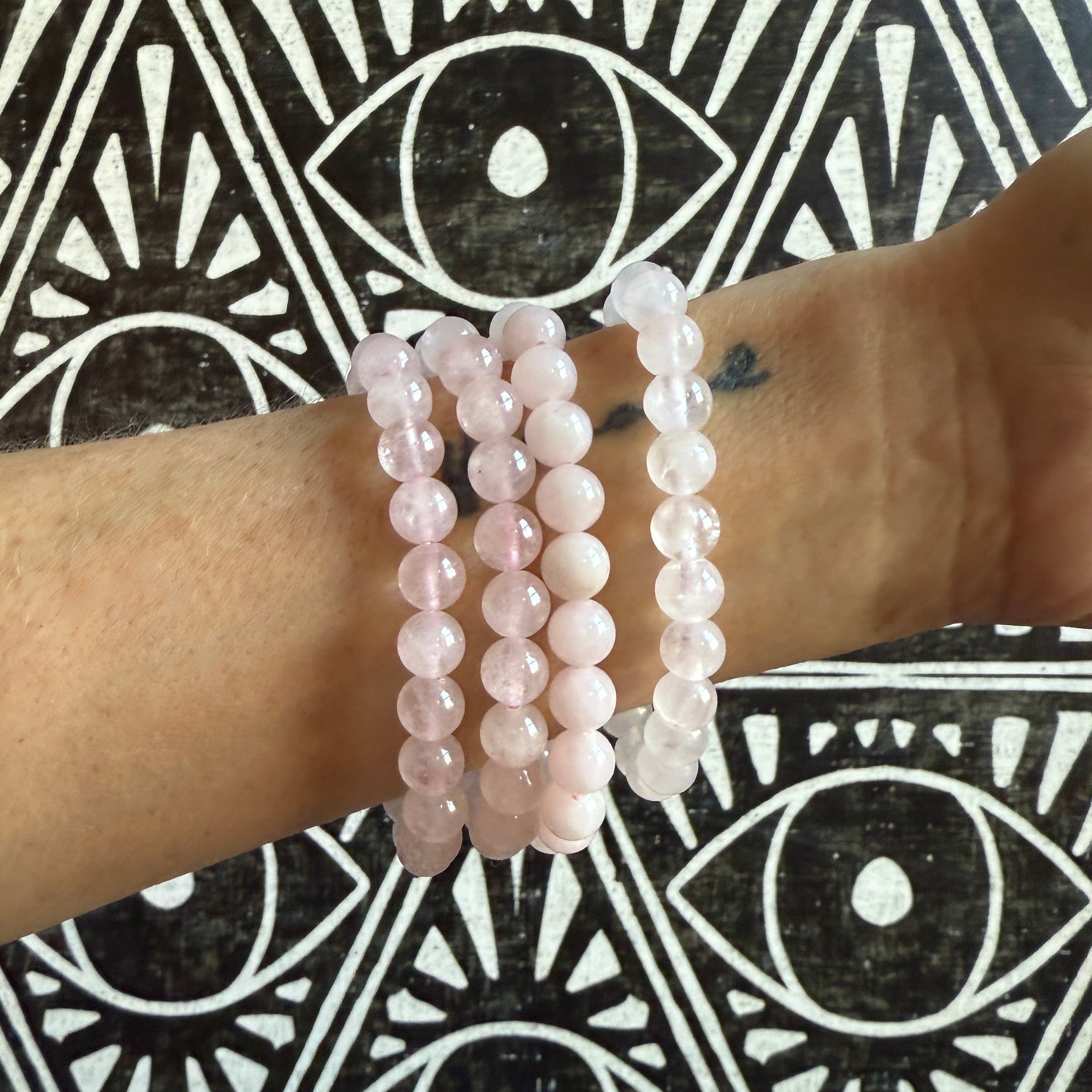 Rose Quartz Crystal 8mm Bead Bracelet - Confía Collective