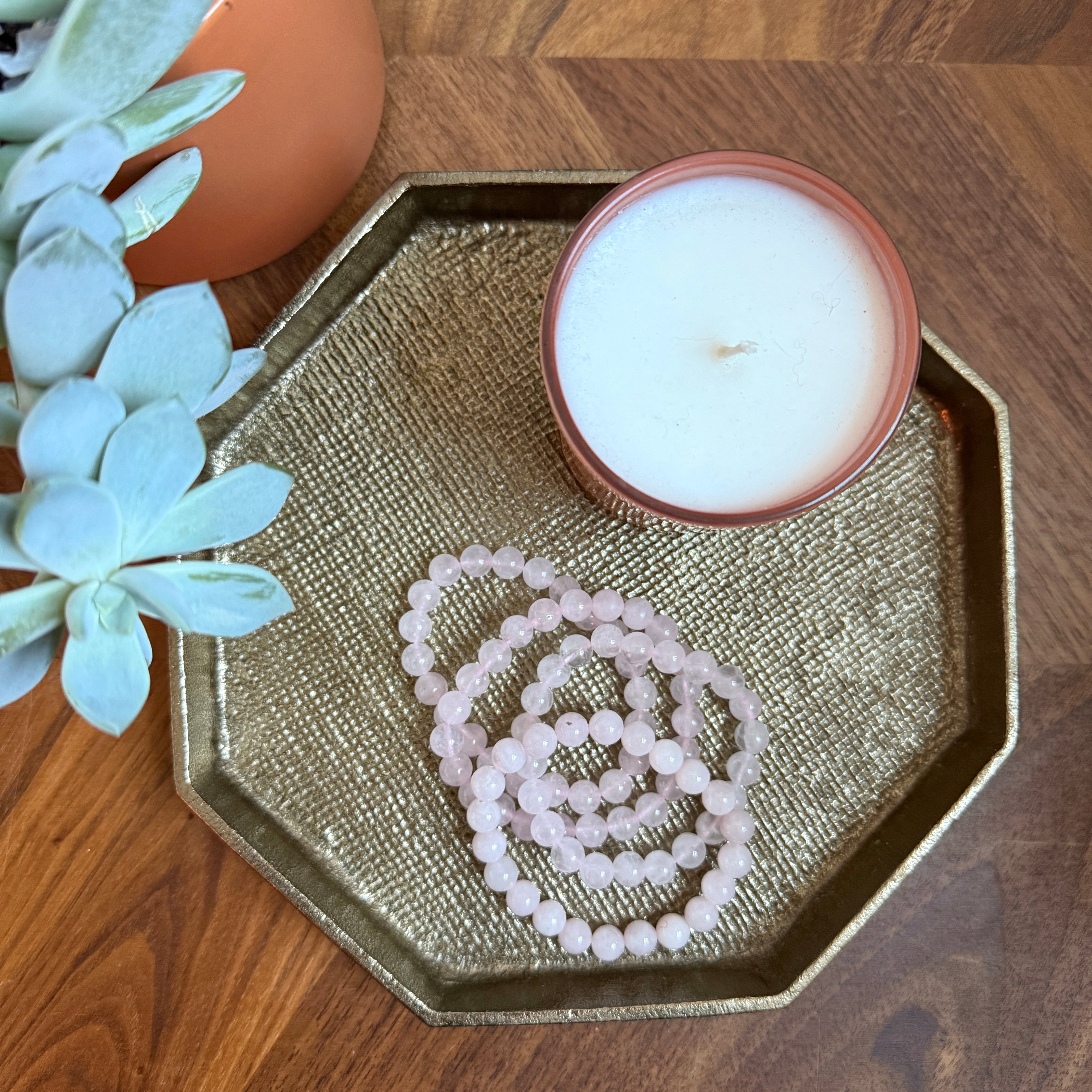 Rose Quartz Crystal 8mm Bead Bracelet - Confía Collective