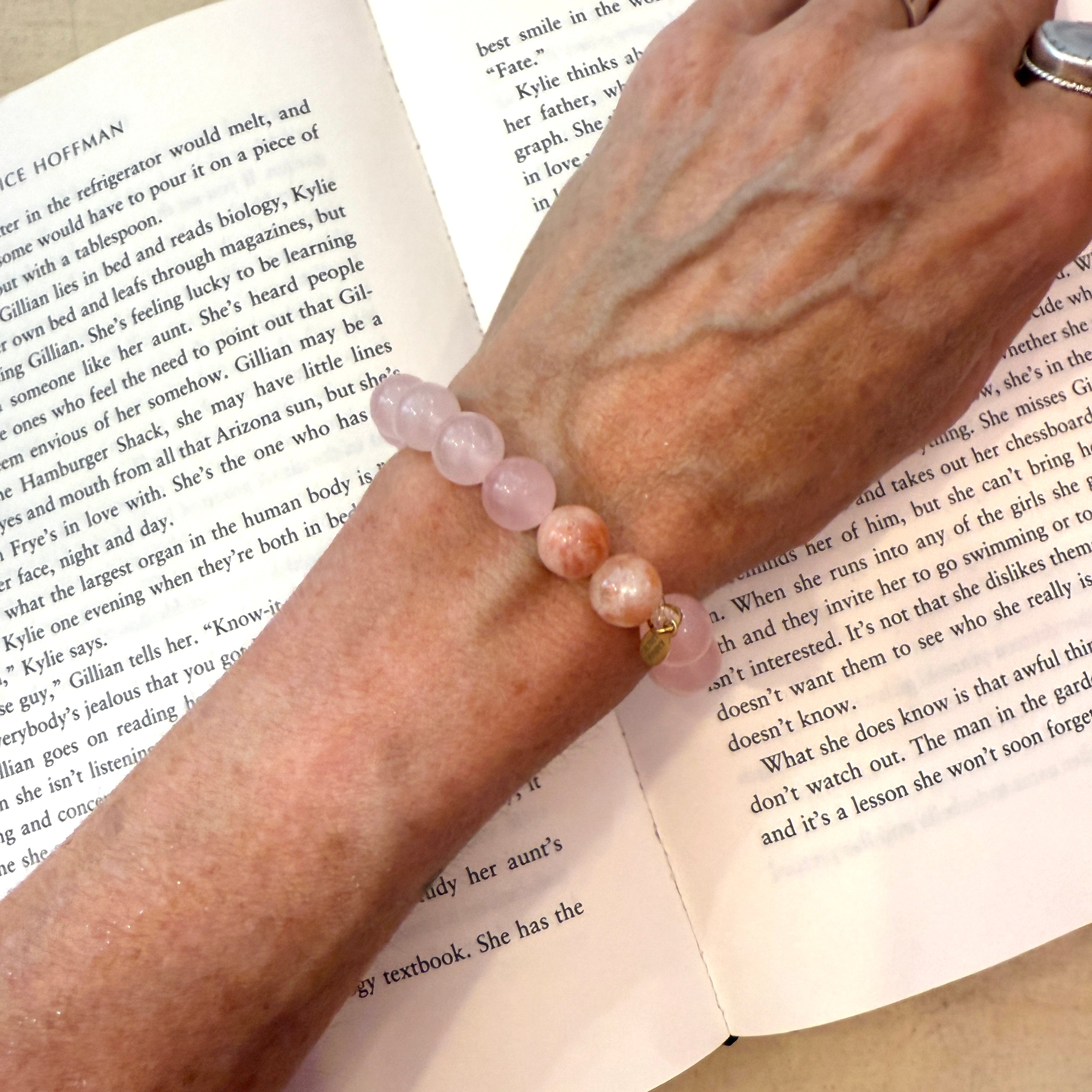 Rose Quartz + Sunstone Karma Double Bead Bracelet - Confía Collective