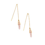 Rose Quartz Threader Earrings - Confía Collective
