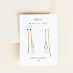 Rose Quartz Threader Earrings - Confía Collective