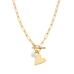 Rosie Heart Necklace on Staple Chain - Confía Collective