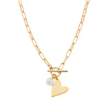 Rosie Heart Necklace on Staple Chain - Confía Collective