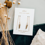 Smoky Quartz Crystal Threader Earrings - Confía Collective