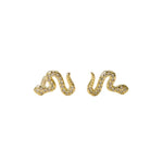 Snake Pave Stud Gold Earrings - Confía Collective
