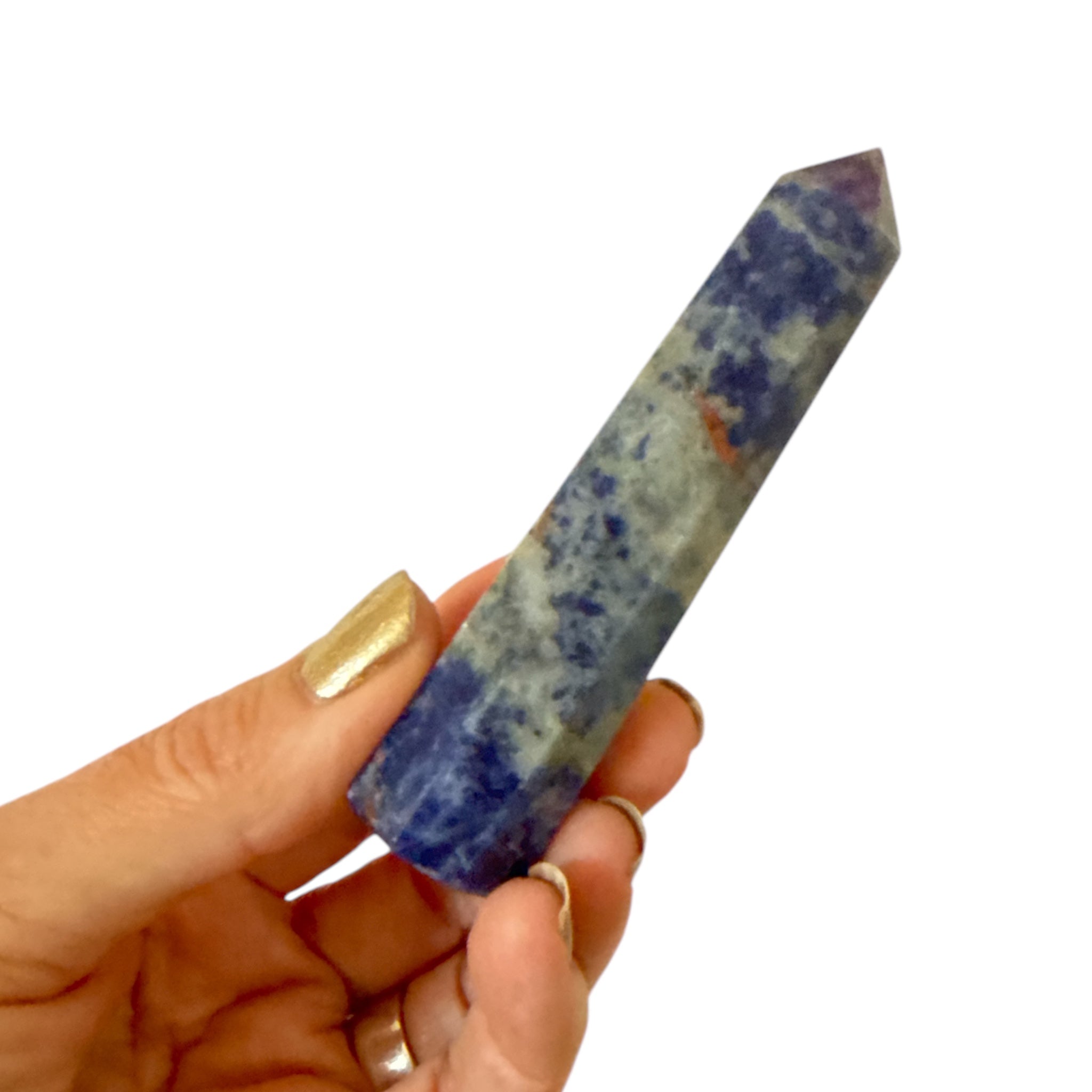 Sodalite Crystal Polished Obelisk Tower - Confía Collective