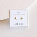 Sun & Moon Gold Stud Earrings - Confía Collective