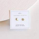 Sun & Moon Gold Stud Earrings - Confía Collective