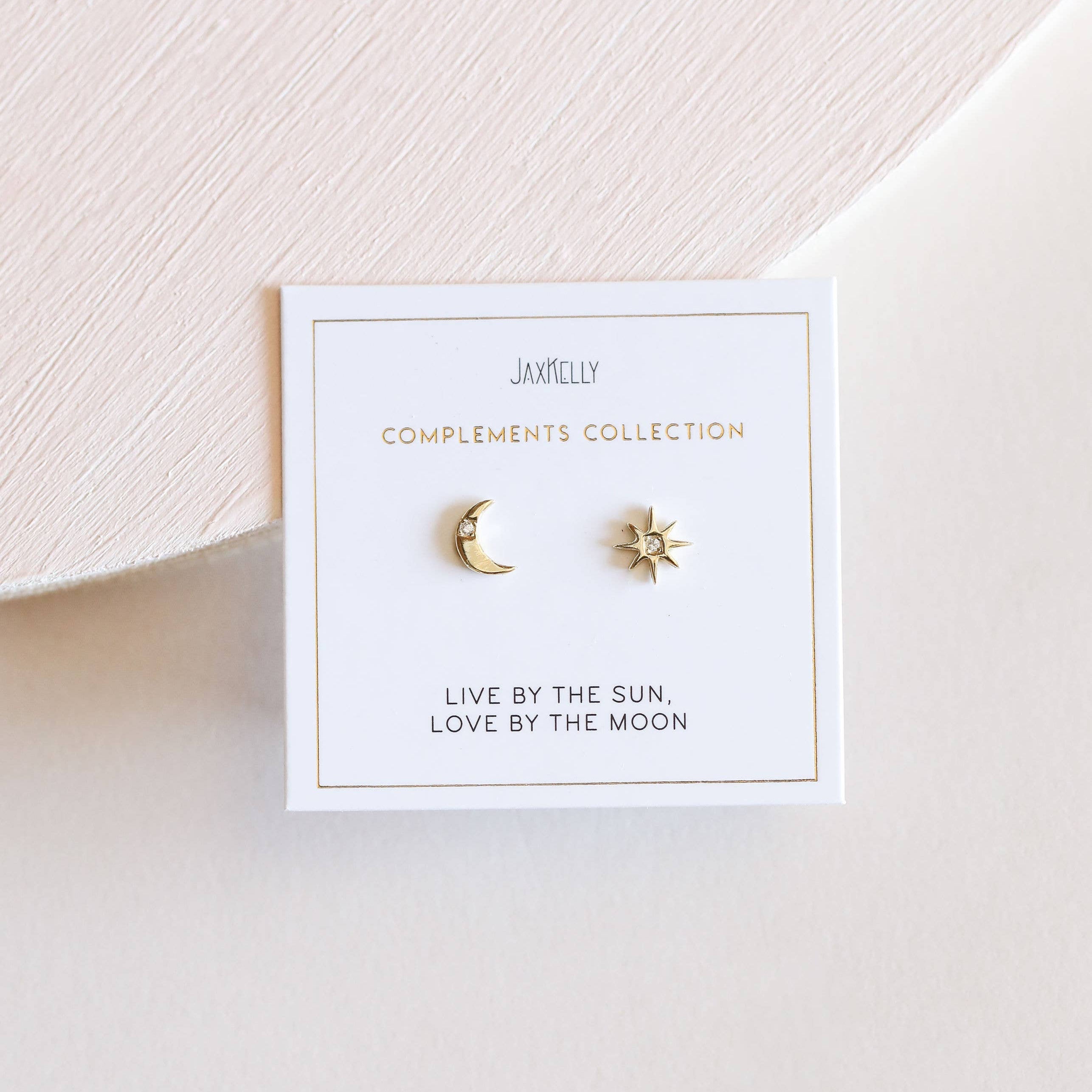 Sun & Moon Gold Stud Earrings - Confía Collective