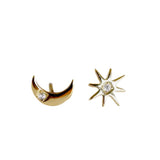 Sun & Moon Gold Stud Earrings - Confía Collective