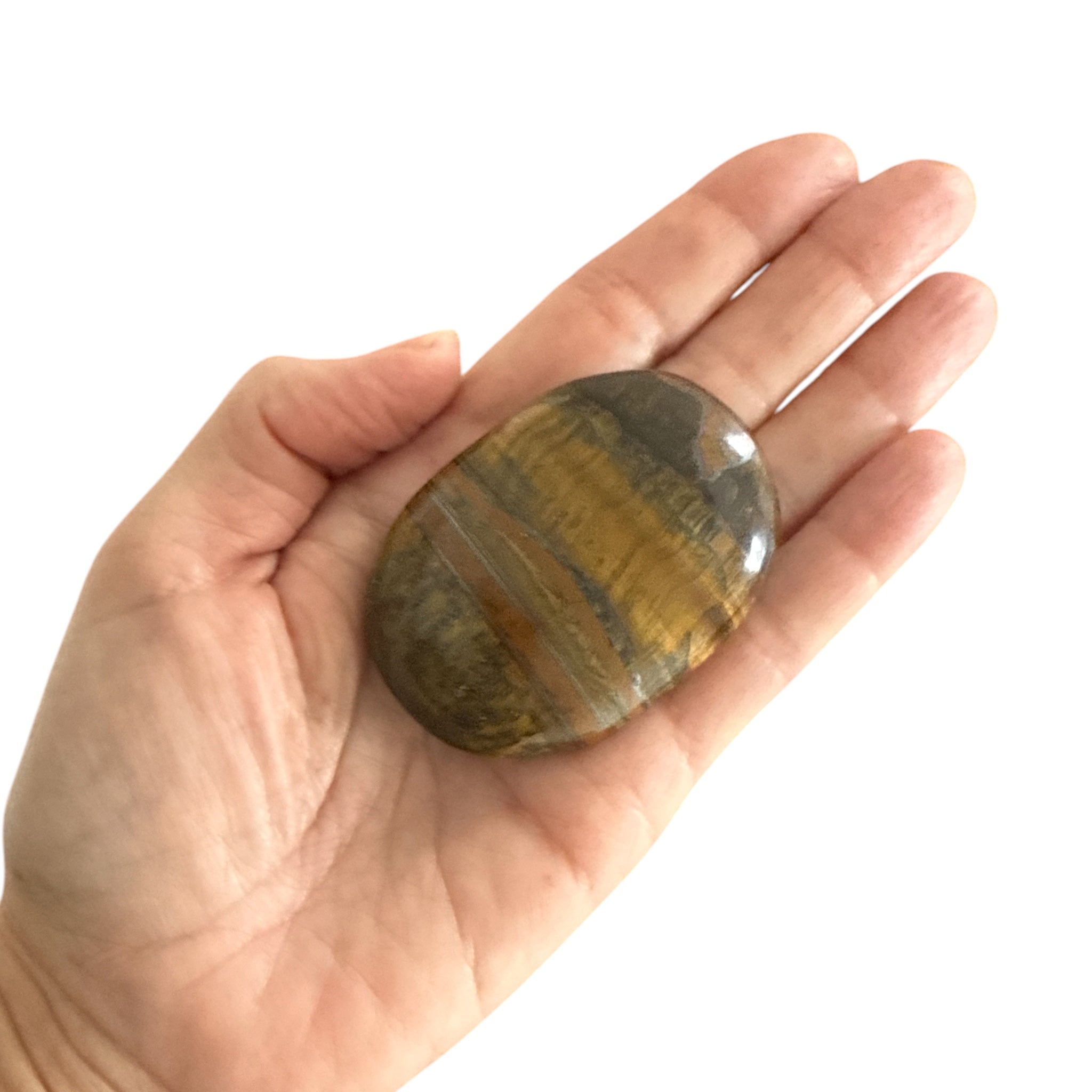 Tiger Eye Crystal Polished Palm Stone - Confía Collective