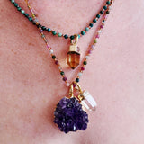 Tourmaline Crystal Gemstone Necklace/Triple Bead Bracelet - Confía Collective