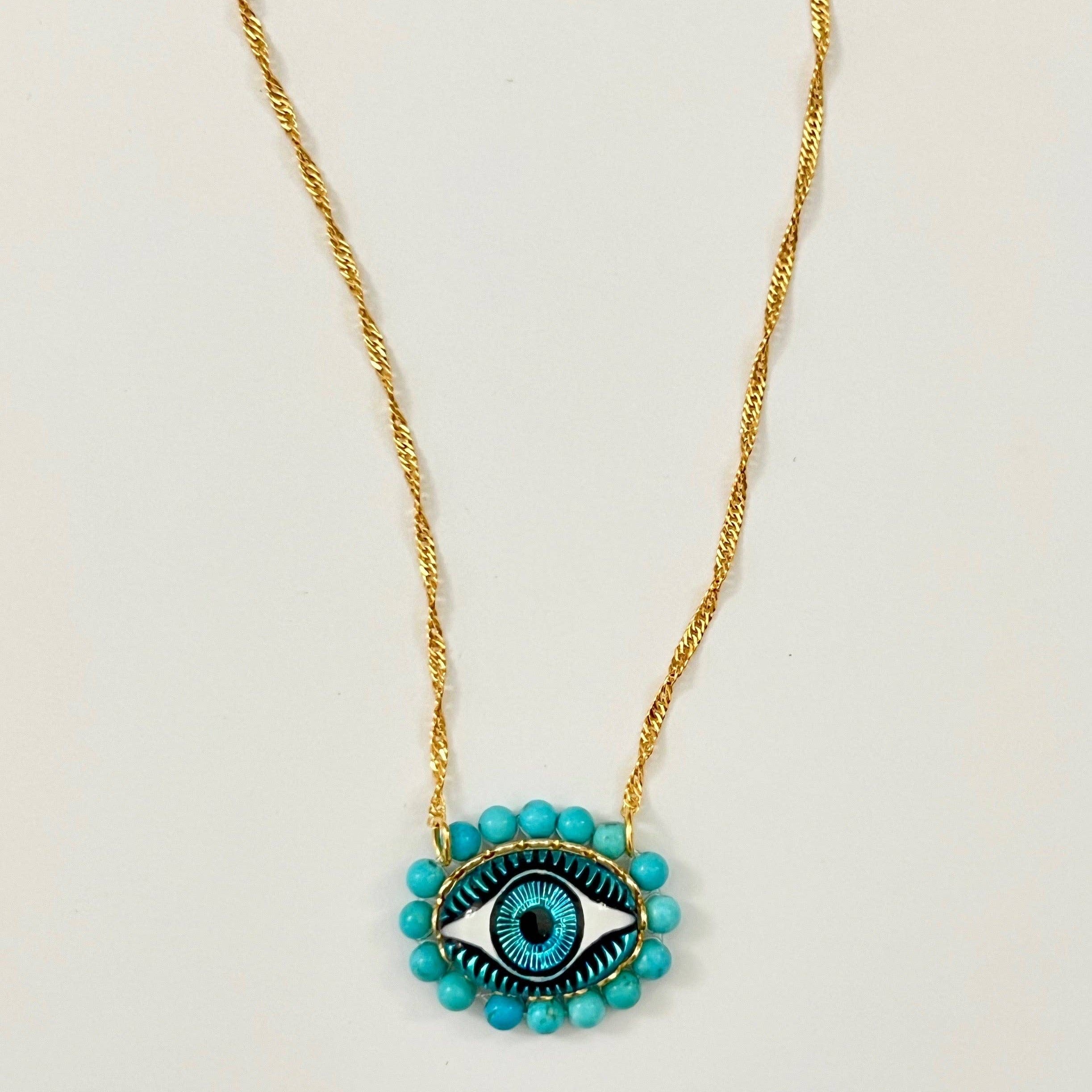Turquoise Lucky Eye Necklace - Confía Collective