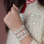White + Gold Seed Bead LOVE Bracelet - Confía Collective