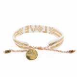 White + Gold Seed Bead LOVE Bracelet - Confía Collective