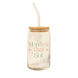 Good Vibes Glasses with Lid and Straw