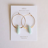 Hoop Earrings with Double Pointed Crystals
