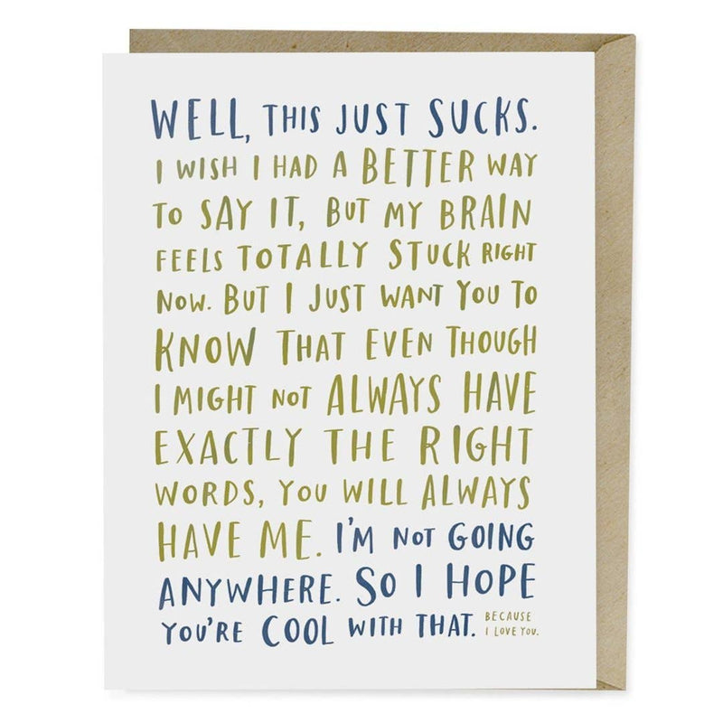 Awkward Sympathy Empathy Greeting Card