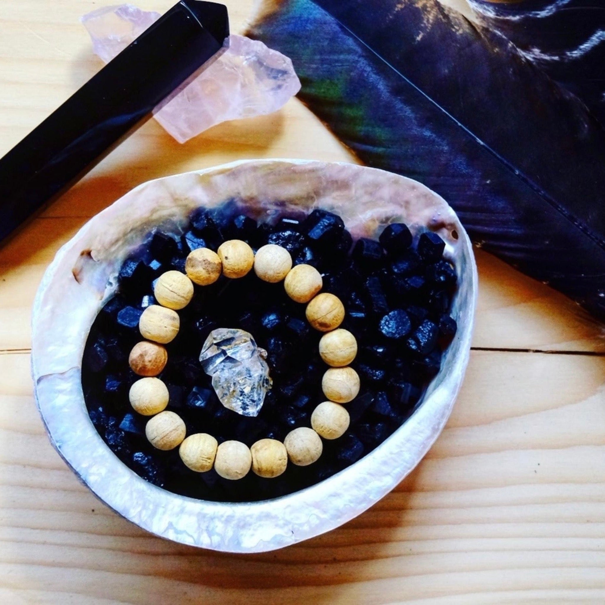Pure Palo Santo Beads to wear as an Energy Detox Bracelet, no burning necessary!