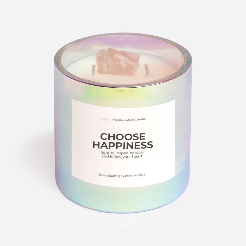 "Choose Happiness" Crystal Manifestation Candle