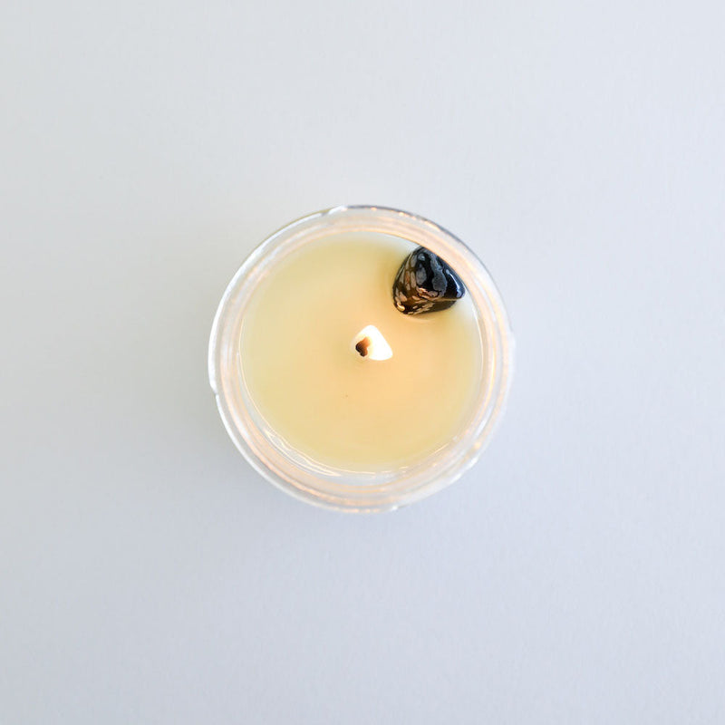 Obsidian Crystal Candle