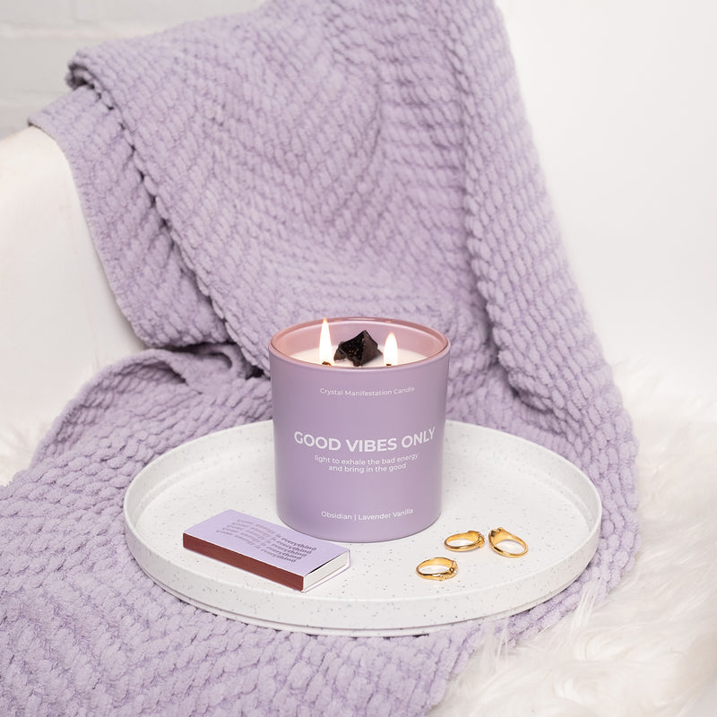Good Vibes Lavender and Vanilla Manifestation Candle