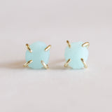 Gemstone Crystal Stud Prong Earrings