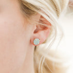 Gemstone Crystal Prong Earrings