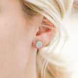 Gemstone Crystal Prong Earrings