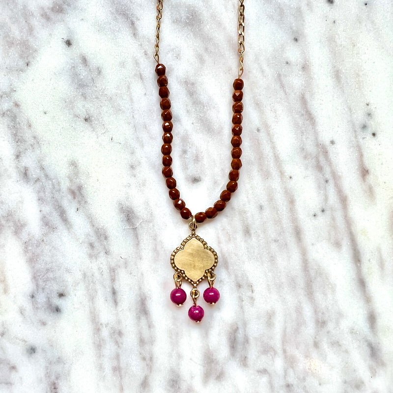 Beaded Bohemian Pendant Necklace