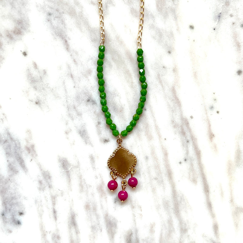 Beaded Bohemian Pendant Necklace