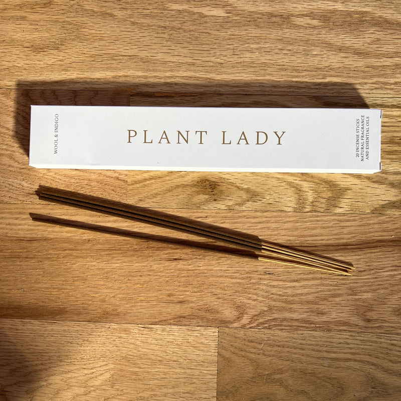 Plant lady incense for grounding has notes of blue agave, sweet grass wood & orange essential oils.