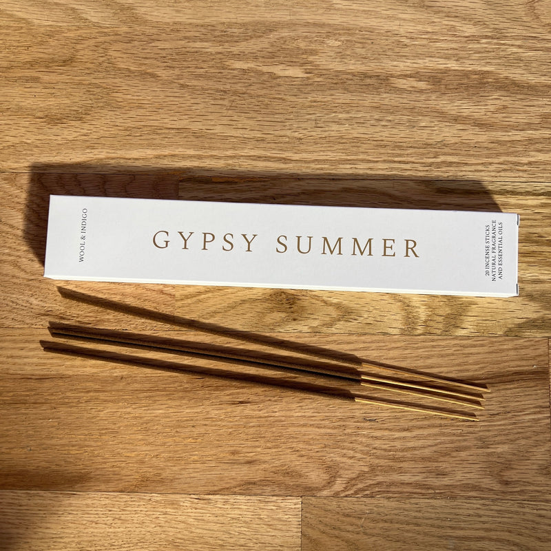 Gypsy summer incense for relaxing with scents of sweet cream, pineapple, white coconut & citrus essential oils. 