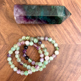 Fluorite Crystal 8mm Bead Bracelet