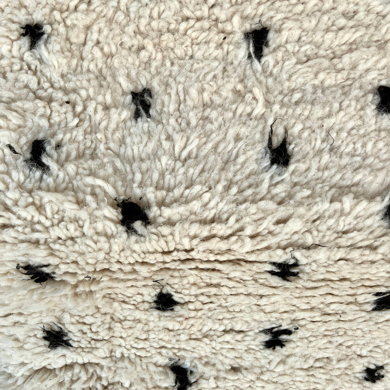 one of a kind natural hand loomed polka dot rug