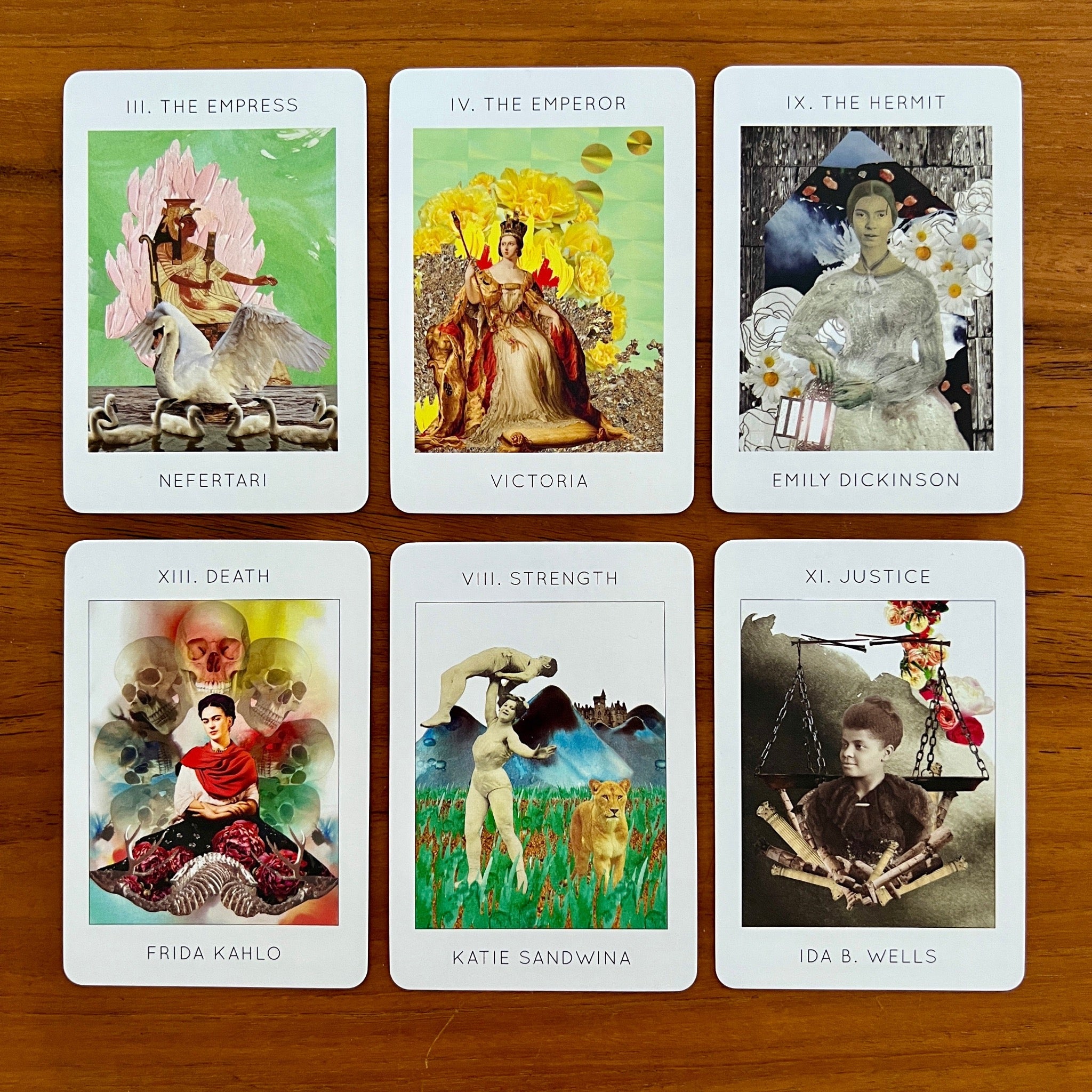 Each card in Our Tarot is inspired by the traditional meanings of the mystic Tarot and is represented by a woman (or group of women) who has influenced the world.