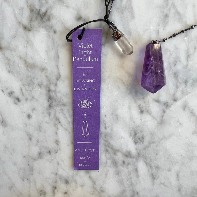 This violet light pendulum has the ability to purify, protect and deliver straightforward guidance.