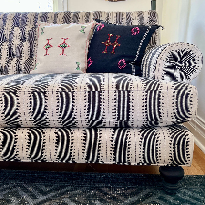 Add character to your home with a beautiful vintage Moroccan sabra silk pillow. 