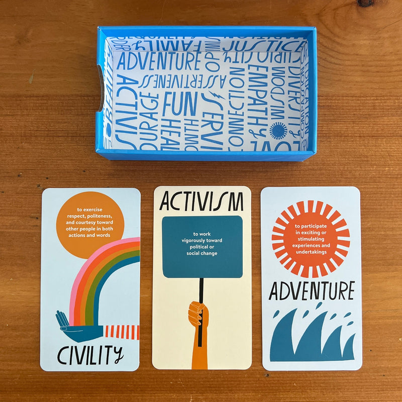 The Live Your Values deck helps to sort out, honor, and practice what matters most to you.