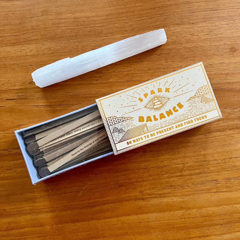 Spark Balance in a box offers accessible prompts in a pick-me-up package that will genuinely help to cultivate a more balanced life, including mindfulness practices and self-care activities. 