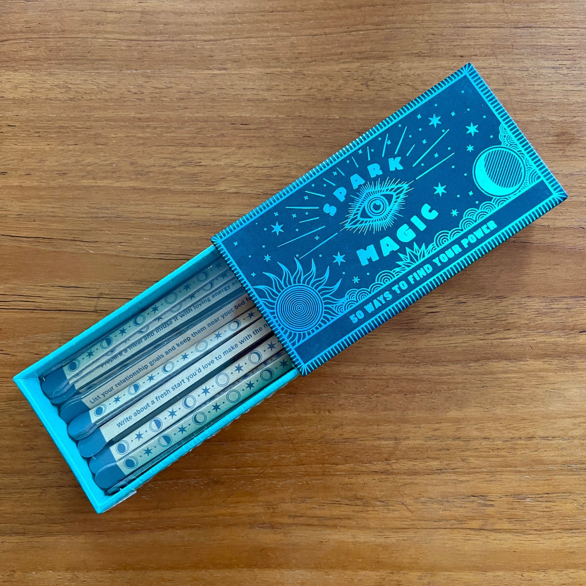 Spark Magic in a box is full of prompts that are derived from magic and spiritual practices that are approachable, and focused on accessing and growing personal power. 