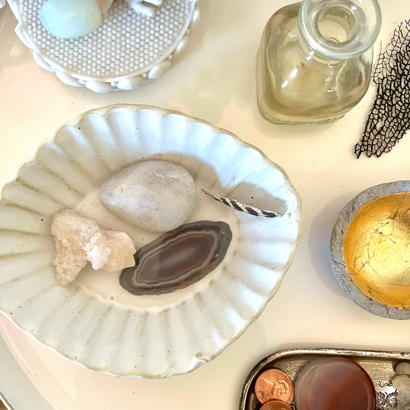 Pleated Stoneware Dish